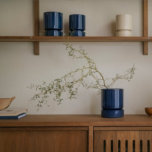 Hoff Glazed Pot - Sapphire Blue Set