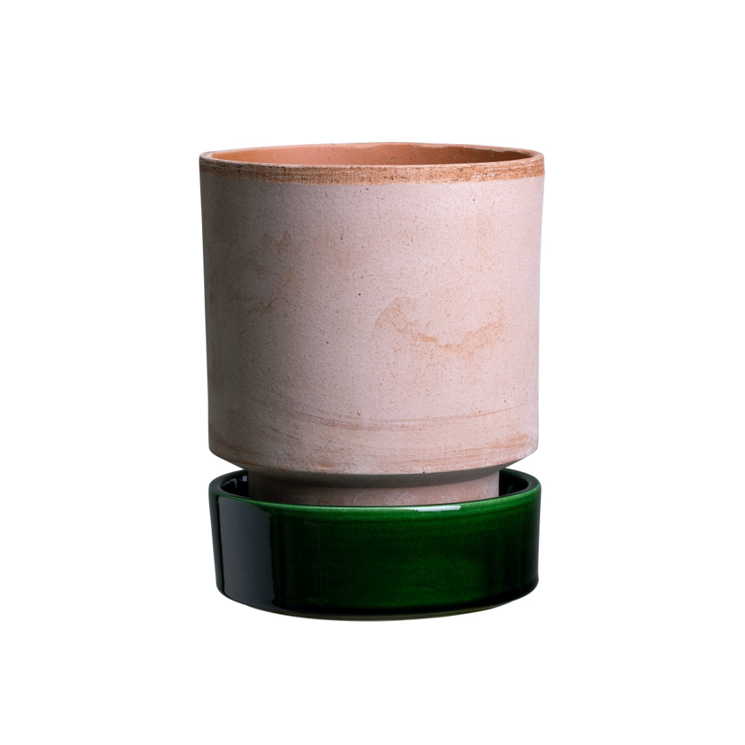 Hoff Raw Pot / Glazed Saucer Set - Batten Home