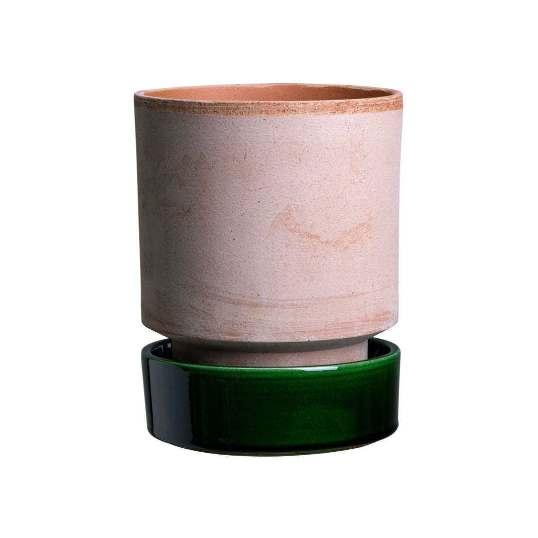 Hoff Raw Pot / Glazed Saucer Set - Batten Home