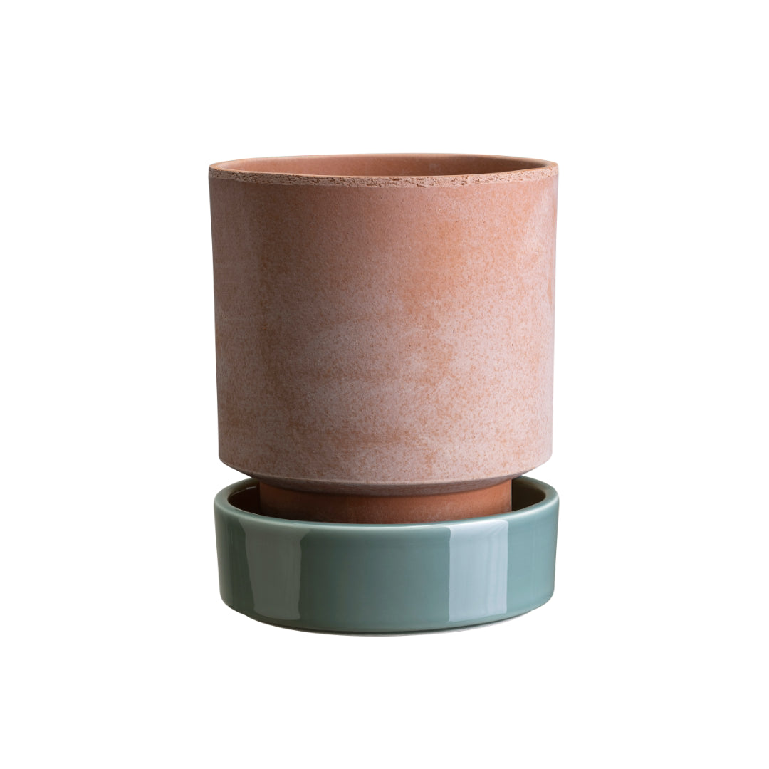 Hoff Raw Pot / Glazed Saucer Set - Batten Home